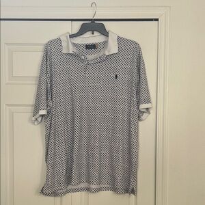 Men's Blue and White Polo Shirt